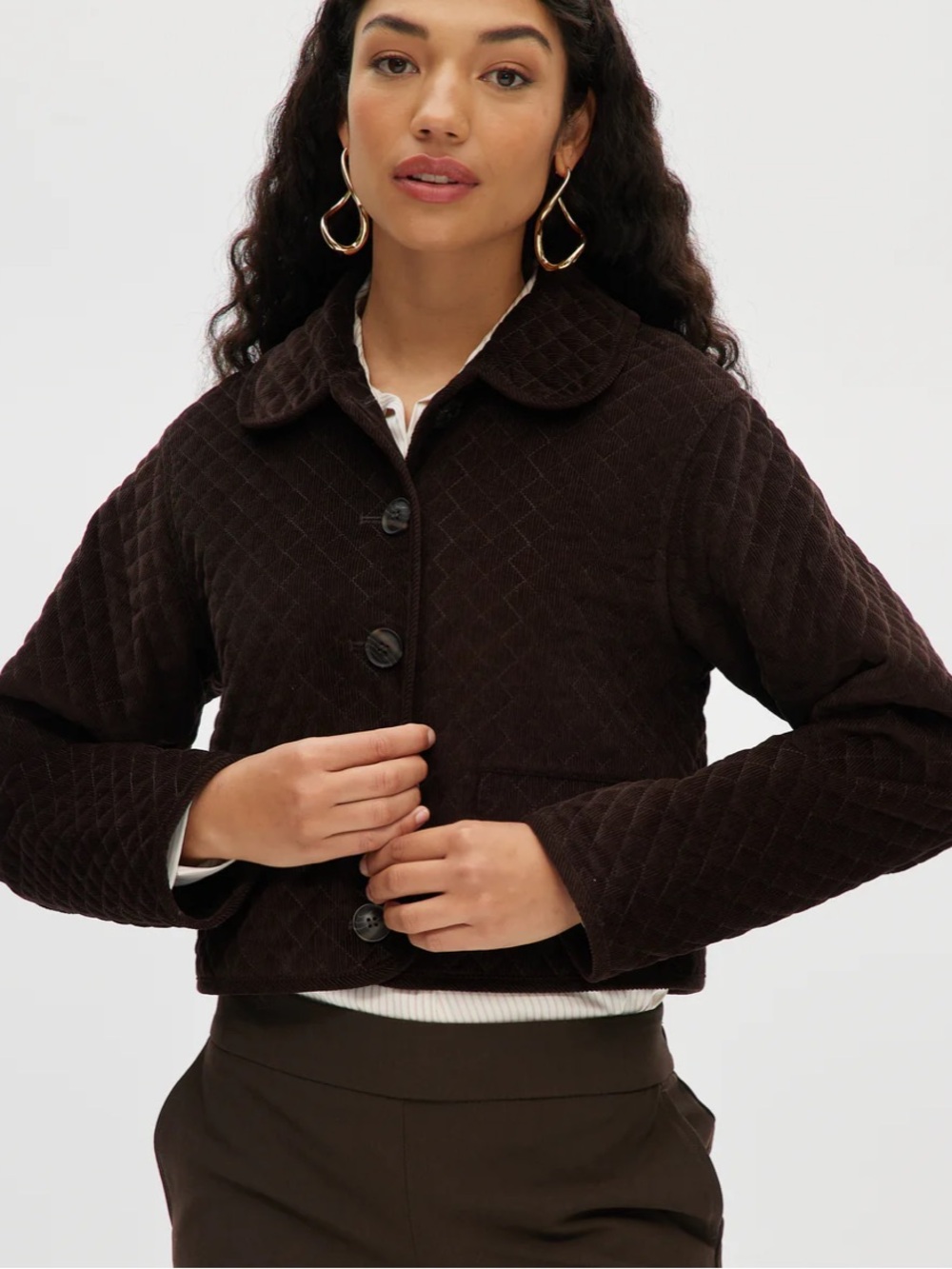 House of Harlow 1960 Quilted Cropped Jacket in Dark Brown new with tags size XS